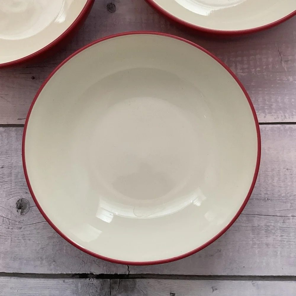 Noritake‎ Stoneware Colorware Cereal Bowls Set Of 3 Raspberry Red 8045